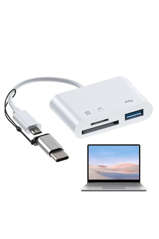 Type C Micro Usb Otg Kart Okuyucu Usb 3.0 Çevirici Adaptör 3 İn 1