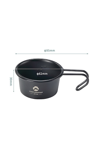 Neevoyu 304 Paslanmaz Çelik Isıtılabilir Ölçü Kabı - Mini Kamp Malzemesi, Kahve/bardak, Yığılabilir, Ergonomik Saplı Siyah, 60ml Siyah