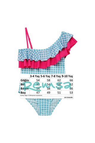 Uv Korumalı Askılı Mayo Kız Çocuk Yüzücü Mayo 5219 Mavi Mavi