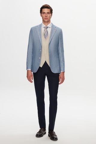 D's Damat Ds Damat Slim Fit Mavi Armürlü Mono Yaka Keten Takim Elbise Kombinli 0hfy5kmbn005m 701