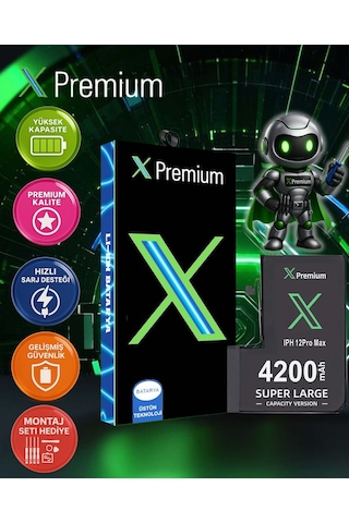 Apple Uyumlu iPhone 12 Pro Max Batarya Pil Süper Yüksek Kapasiteli Güçlendirilmiş 4200 Mah Xpremium