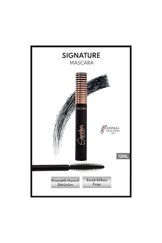 Note Cosmetics Signature Hacim ve Takma Kirpik Etkili Maskara - Ultra Siyah