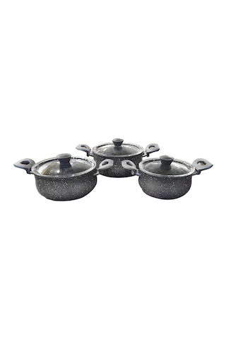 Oms 6 Pcs Granit Güveç Set 3027 Gri