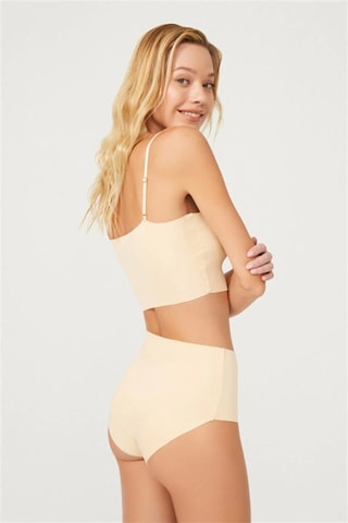 Cottonhill Yüksek Bel Basic Lazer Kesim Kadın Bikini Külot-ten Ten