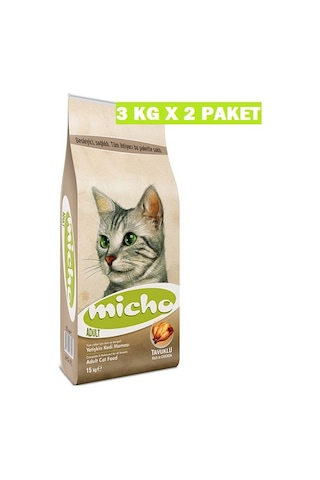 Micho Tavuklu Yetişkin Kedi Maması 2 x 3 KG
