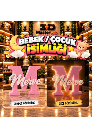 Kişiye Özel Harf İsimlik Led Işıklı 20 Cm