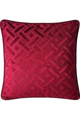 "chester" Kadife Dokulu Kırlent Kılıfları - 45x45 Bordo