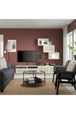 Tv Ünitesi, Beyaz, 240x42x190 Cm, Studsviken Beyaz