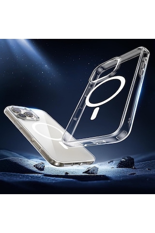 Apple Uyumlu Adige iPhone 16 Pro Max Uyumlu Kılıf Sert Mika Magsafe Kablosuz Şarj Özellikli Sararma Yapmaz -