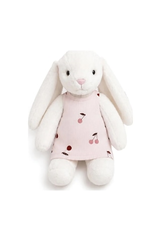Velvet Bunny Cherry Blossom Kiraz Desenli Kız Bebek Tavşan Seti Çok Renkli