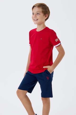 U.s. Polo Assn. Erkek Çocuk Kırmızı Bermuda Takım Us2424-c-v1 Kırmızı