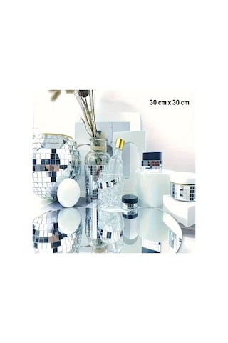 Kare Silver Cam Mozaik Fayans Çıkartmaları El İşi Kare Cam Fayans Kendinden Yapışkanlı Aynalı Dekor Panel 30x30 Cm Timya/go1395 198472