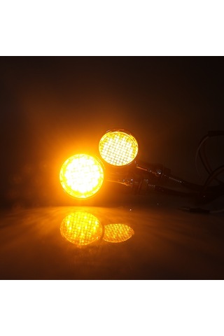 Z008 1 Çift 12v Modifiye Evrensel Motosiklet Led Dönüş Sinyali, Işık Rengi: Sarı Işık Siyah