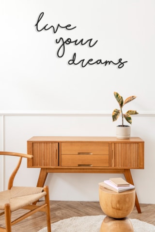 Live Your Dreams Dekoratif Duvar Yazısı Mdf Duvar Dekorasyon