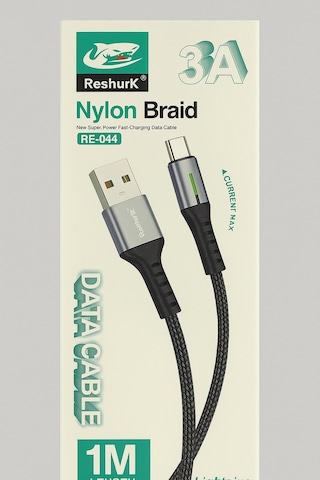 Ferro Reshurk Re-044 Usb-c & Type-c Metal Uclu 1000cm 3a Hasır Data - Şarj Kablosu