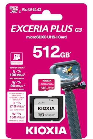 Kioxia Exceria Plus G3 512gb V30 U3 4k 210mb/s-150mb/s Microsd Hafıza Kartı Lmpl3m512gg2