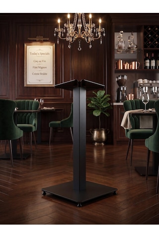 Matte Prime Endüstriyel Kare Metal Masa Ayağı 74cm - Kafe Restoran Ve Evler İçin Siyah
