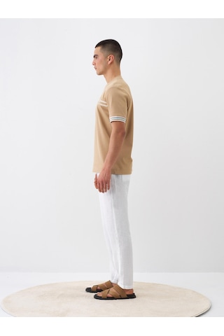 Xint Camel Pamuk Dokulu Regular Fit Tişört 502236