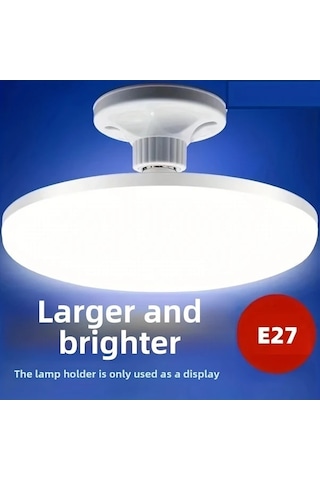 Fastbuy Yüksek Güçlü Parlaklık Led Ufo Tavan Lambası E27 Spiral Montajlı Ahşap İç Mekan Ofis Lambası Ahşap