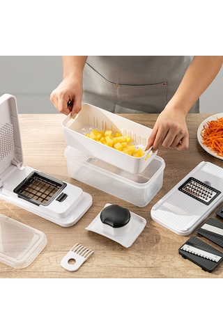 Emsan Smart Hazneli Doğrayıcı 8 Parça Beyaz