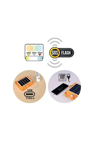 Horoz Turbo 200w Taşınabilir Solar Şarjlı Led Prejektör 3000k-4000k-6400k Fonksiyonlu Çok Renkli