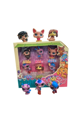 Little Pet Star 6'lı Sevimli Minişler Figür Seti - Eğlenceli Hayvanlar Koleksiyon Paketi Oyuncak Hayvanlar