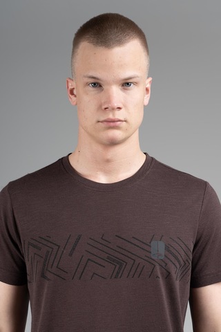 Maraton Regular Erkek Bisiklet Yaka Koyukahve- T-shirt Kahverengi