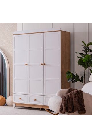 Gardırop, Berlin 3 Kapaklı Çekmeceli Dolap - Ceviz