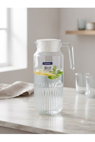 Gridz Buzdolabı Sürahisi + Kapak 1.3 L Şeffaf Cam Sürahi