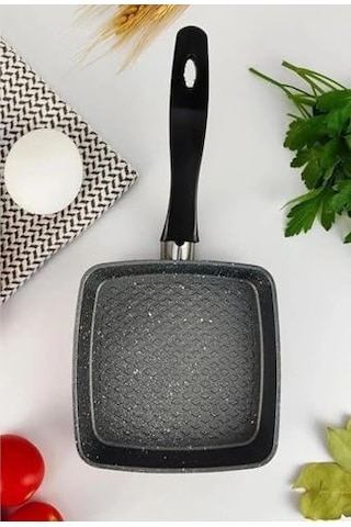 12 Cm Granit Sos Tavası Mini Tereyağı Tavası, Yapışmaz Küçük Tava, Yumurtalık, Sos Ve Tereyağı Eritme İçin Tek Kişilik Mutfak Tavası Kare Açık Bakır