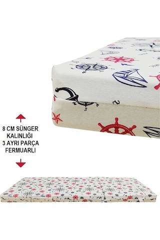 Vip Katlanır Yer Yatağı 8 Cm Kalın Sünger Yatak 80x180x8 Cm-marin