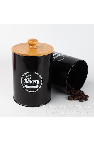 Reedark Pratik 3 Parçalık Bambu Kapaklı Metal Saklama Kapları - Çay, Kahve Ve Şeker İçin Diğer