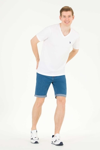 U.S. Polo Assn. Erkek Tişört 5026320300-Vr013 Beyaz