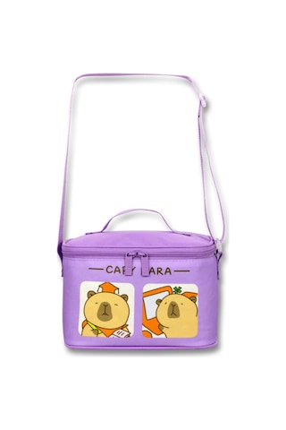 Capybara Kız Çocuk Isı Yalıtımlı Capybara Baskılı Lila Okul Beslenme Çantası - 6216