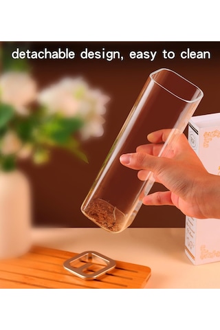 Yaleker Kare Cam Tütsülük Standı, 60x200mm, Modern Ve Şık Tasarım, Kolay Temizlik Şeffaf