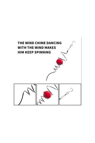 Tenfowee Paslanmaz Çelik Ve Kristal Küreli Dekoratif Rüzgar Çanı Asılı Aksesuar - Kırmızı