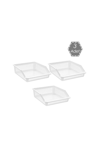Porsima Org-25 3lü Çok Amaçlı Buzdolabı İçi Düzenleyici Organizer Beyaz