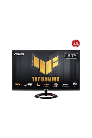 Asus Tuf Gaming Vg279q3r 27" 180hz 1ms Hdmı Dp Elmb Sync Adaptivesync Fhd Fast Ips Gaming Monitör