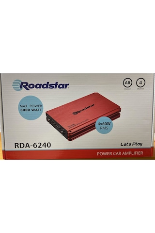 Roadstar Rda-6240 Stereo 3000 Watt 4 Kanallı Oto Amfi