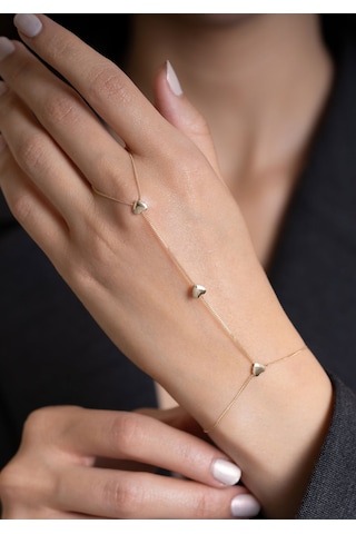 14 Ayar Altın Mini Kalpli Şahmeran 1 Mm Sarı