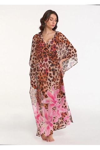 Argento 2083-3024 Kadın Uzun Kaftan Çok Renkli
