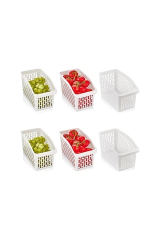 Kapris Buzdolabı Dolap İçi Düzenleyici Organizer 6 Adet Jumbo Boy Org-23 Beyaz