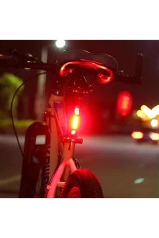 Buffer Usb Şarj Edilebilir Parlak Bisiklet Led Lamba Su Geçirmez Güvenlik Uyarı Arka Lamba Işığı Kırmızı