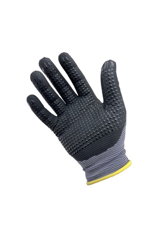 12 Adet S-m Mikro Puanlı Eldiven Koruyucu İş Eldiveni Siyah