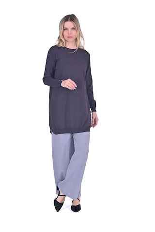 Invee İnvee Gömlek Garnili Triko Tunik Antrasit 5860