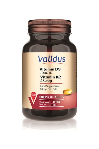Validus Vitamin D3 + Vitamin K2 180 Softgel