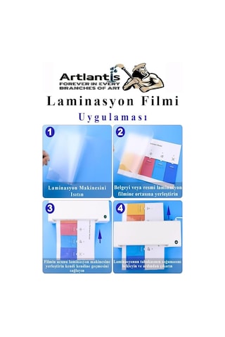 Laminasyon Filmi Parlak A4 20 Li 1 Paket 125 Mikron Laminasyon Kaplama Pvc Kaplama Poşeti 20 Ad
