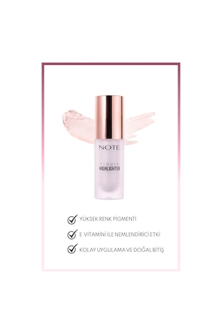 Note Cosmetics Liquid Highlighter Nemlendirici Etkili Likit Aydınlatıcı - 100 Soft Pink