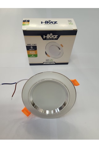 Hmz 5 Watt Beyaz Kasa Krom Detaylı Beyaz Işık Led Spot 10 Adet Beyaz - Krom