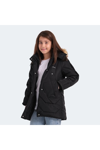 Slazenger CAMRON Çocuk Kapüşonlu Siyah Mont & Kaban